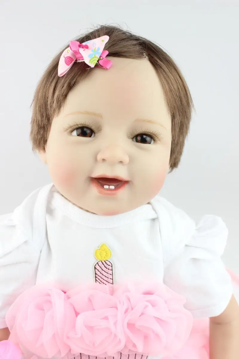 Реалистичные силикона Reborn Baby Куклы мягкий виниловый девушка 22 &quotс магнитом
