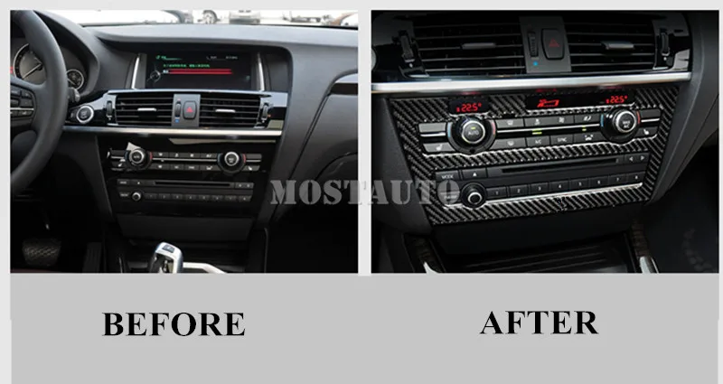 Консоль из углеродного волокна для BMW X3 X4 F25 F26 панель CD и AC отделочная крышка 2014-2017