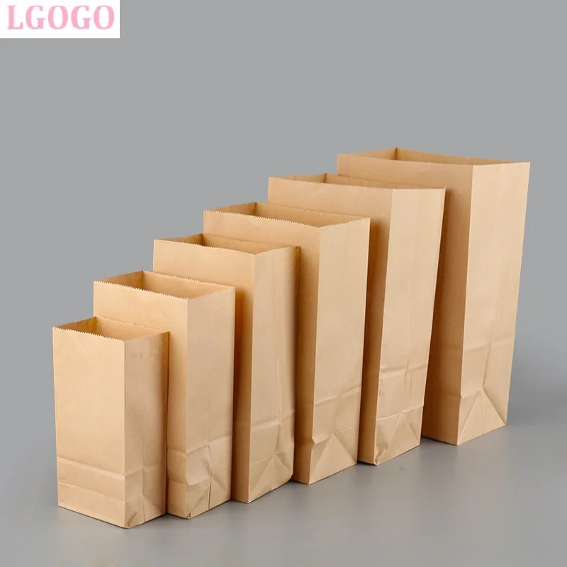 LGOGO Kraft Paper Bag For Biscuits Cookie Birthday Goodies Candy Bags Bread Snack Party Gift Wrapping Supplies | Дом и сад