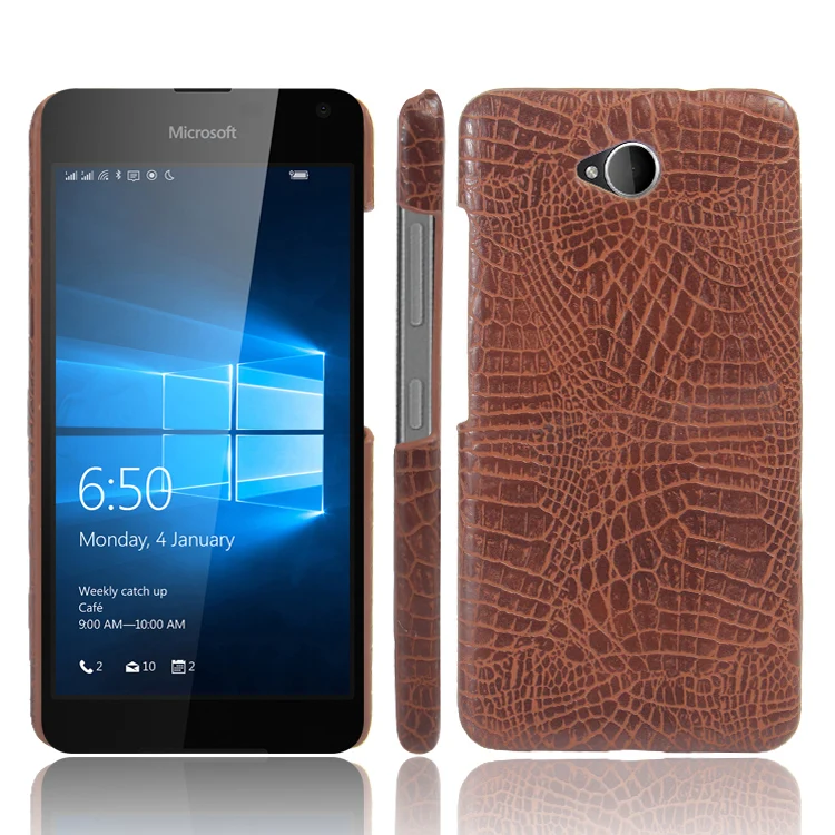 Крокодил кожаный чехол для NoKia Lumia 650 Роскошь кожи СПП ударопрочный жесткий корпус