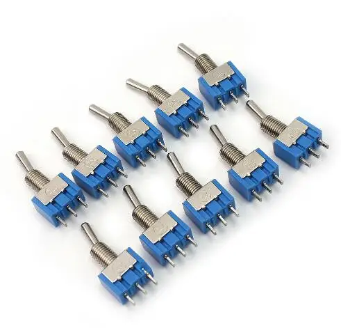 Новинка 10 шт. синие мини переключатели SPDT 3Pin 6A 125VAC с 2 позициями вкл./выкл. 3 3*1 3*0 8 см