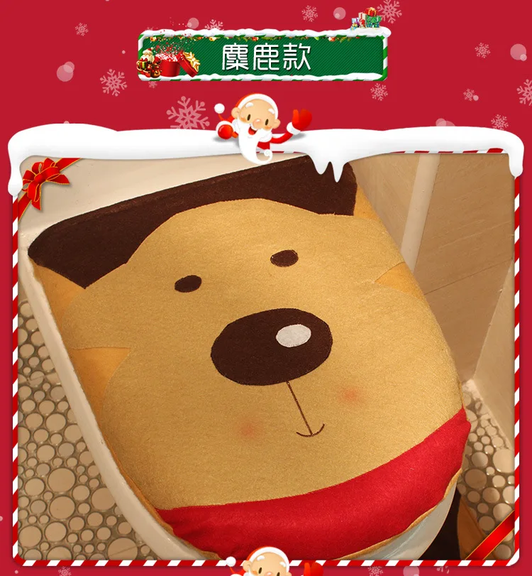 3 шт. Новые поступления faroot Happy Santa чехол для унитаза коврик для ванной комнаты Набор украшения Рождество креативный чехол для унитаза