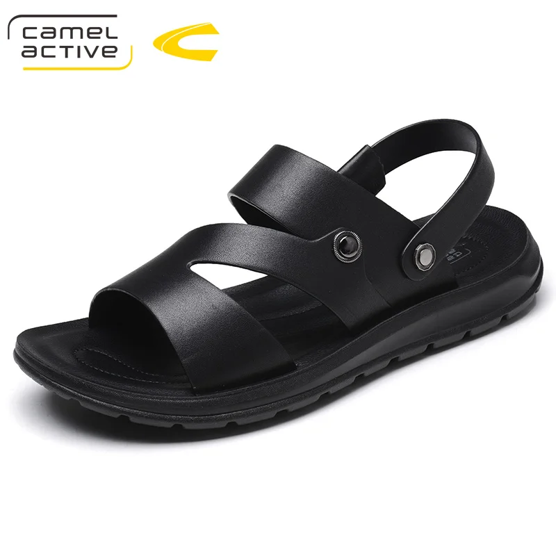 Черный Camel Active/Мужская обувь; дизайнерские сандалии для спилок; летние мужские шлепанцы; пляжные дышащие сандалии-гладиаторы с пряжкой - Цвет: Черный