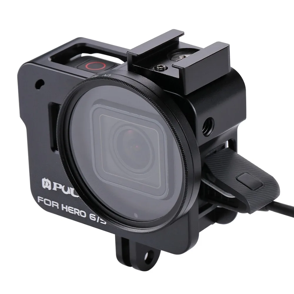 Чехол PULUZ для GoPro HERO 7/6/5 черный жесткий защитный чехол + 52 мм УФ-объектив оболочка Go
