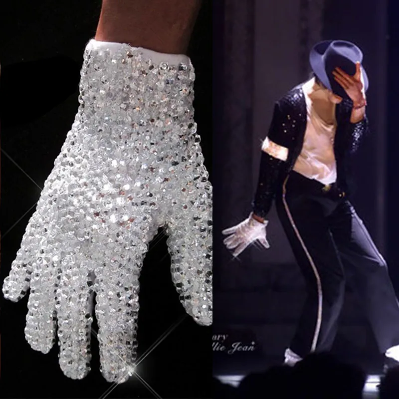 Billie Jean Classic MJ Майкл Джексон разразы Ultimate коллекция перчатка с кристаллами ручная