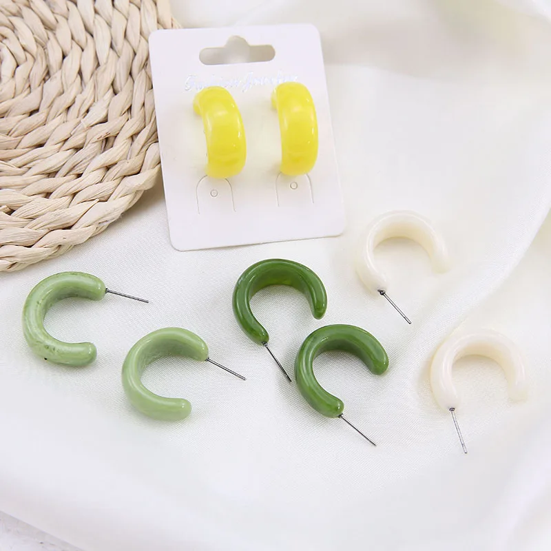 

Newest 30pcs/lot color printing letter C decoration fahion stud earrings for women diy jewelry earring pendant accessory