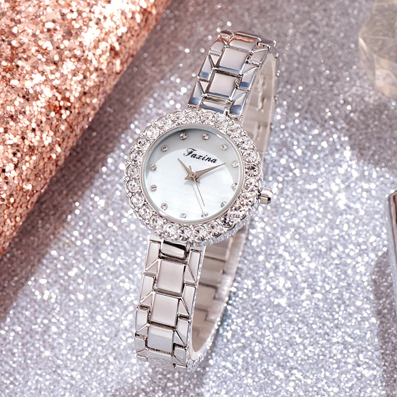 2 шт./компл. часы Элегантные Простые стразы женские Металлические с ремешком из