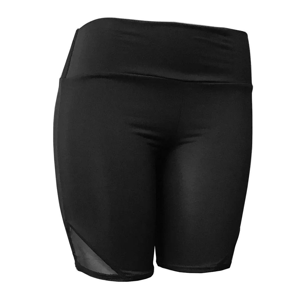 Черный Sexy Yoga Shorts Women Sports Wear Fitness Short Pants Female Push Up Gym Clothing Solid Color Elastic Breathable#P2 - Цвет: Черный
