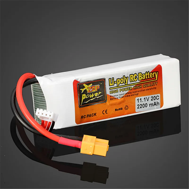 Высококачественная аккумуляторная батарея Lipo ZOP Power 11 1 В 2200 мАч 3S 20C Battery XT60 Plug |