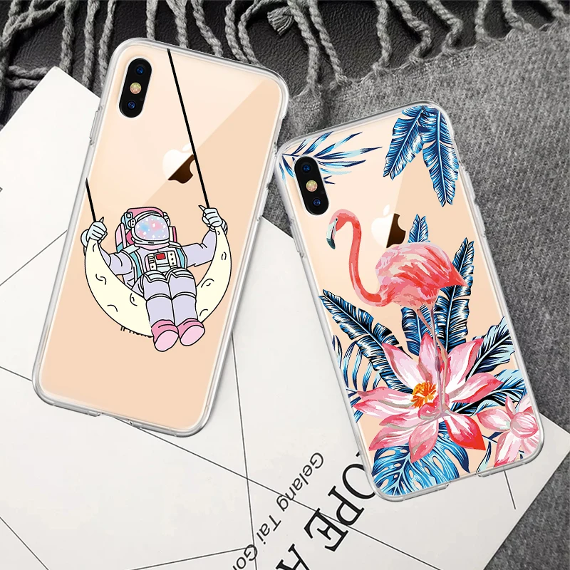 Чехол для iPhone XS MAX XR X 8 7 6 S Plus 5 5S SE Мягкая силиконовая задняя крышка из ТПУ Phone Coque Capa