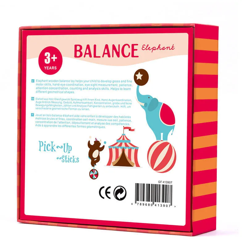 

Wooden Blocks Stacking Building Blocks Kit Balance Board Elephant Educational Gift for Kids M09