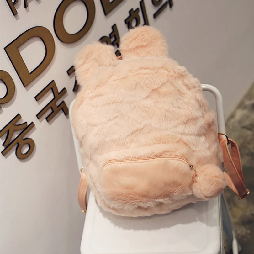 2017 зимние женские рюкзаки с искусственным мехом милые детские школьные сумки