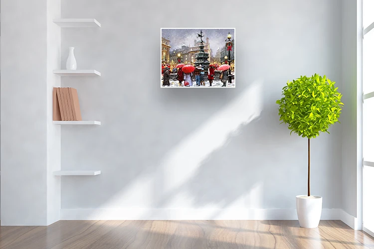 Европейская Снежная сцена, Раскраска по номерам 40x50 см, акриловая краска, холст, краски по номерам, настенные картины для гостиной, цельные наборы