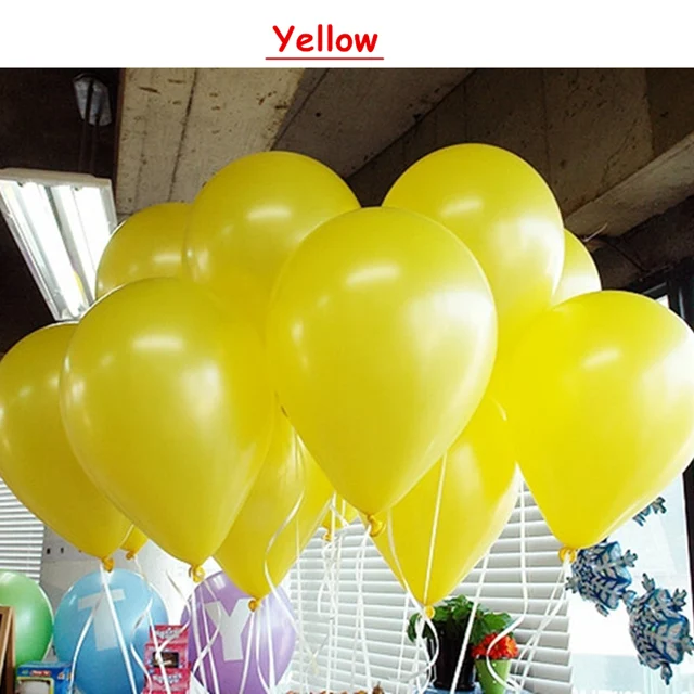 Yellow 10 шт. на день рождения воздушные шары 10 дюймов 1,5g латекса воздушный шар с гелием утолщение жемчужные вечерние шар вечерние бальные детские игрушки шарики для свадьбы - Цвет: Yellow
