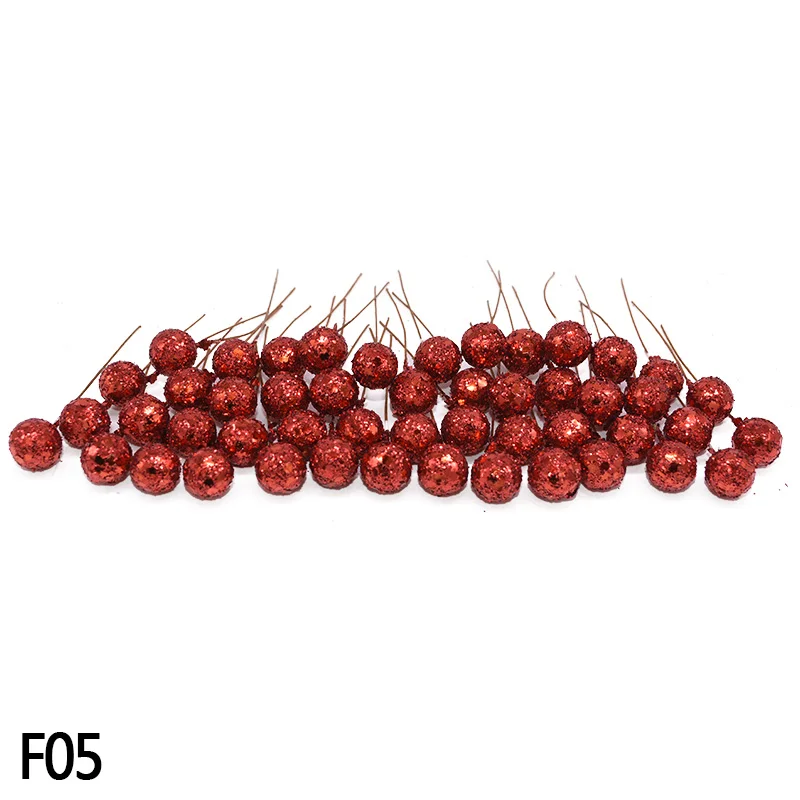 F05 50 шт. 12 мм блестящая пена вишня тычинки искусственные маленькие ягоды бусины для свадебной вечеринки DIY подарочная коробка украшения - Цвет: F05