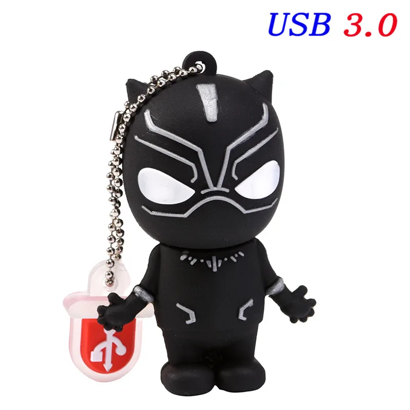 JASTER Marvel Comics, Черная пантера, Человек-паук, Дэдпул, USB 3,0, флеш-накопитель, Миньоны, карта памяти, флеш-накопитель, 4G, 16G, 32 GB, 64 GB, подарок - Цвет: Black Panther