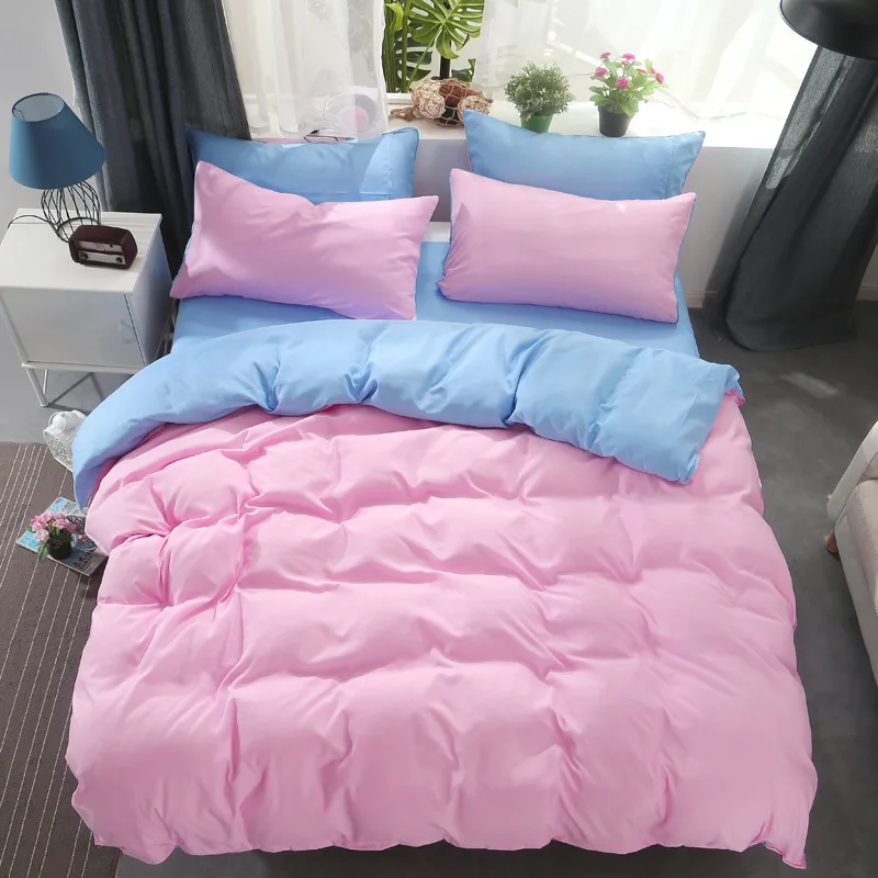 Комплект постельного белья из 3 предметов/4 предметов зеленый фиолетовый