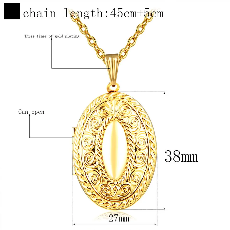 

Vintage Muslim Islam Photo Storage Pendant Necklaces Middle East Classical Pattern Can Open Gold Color Memory Jewelry for Women