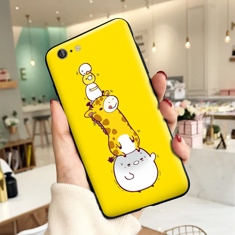 Cute Cartoon Giraffe Phone Case For iPhone 6 6S 7 8 Plus XS Max XR X 5 5S SE Shockproof Soft TPU Protective Back Cover | Мобильные