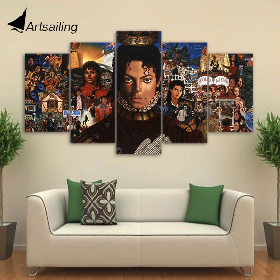 HD печать 5 шт холст искусство майкл джексон плакаты картины декор для гостиной и