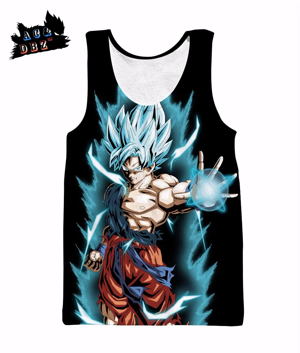 AC&DBZ2018 New Men's and Women's Sleeveless Top White God Wukong Summer Harajuku Style Fashion 3D Printed Tank | Мужская