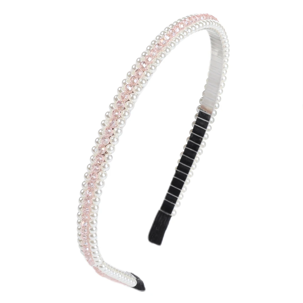 AWAYTR, модные жемчужные стразы, Ромбы, геометрические узоры, обруч для волос для женщин, романтическая черная, серебряная, Золотая повязка на голову, тиара, ювелирное изделие