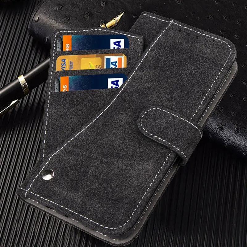 Кожаная сумка для samsung S10, S10e, S9, S8 plus, S7, Note 10, 9, 8, чехол-кошелек, матовая откидная крышка для iPhone 11 Pro, XS Max, X, XR, 7, 6s