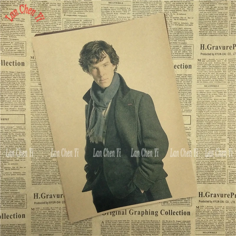 Sherlock Vintage Kraft Paper Poster Wall Stickers For Living Room Home Decoration | Дом и сад