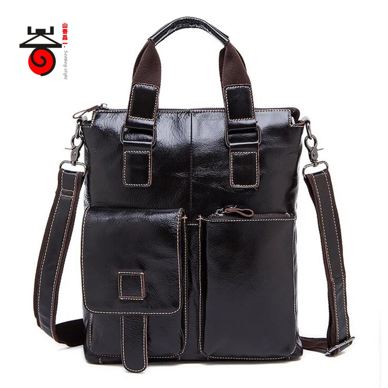 Senkey style Fashion Genuine Leather Men Bag Messenger bags casual Men's Travel bag man leather crossbody shoulder Handbags |