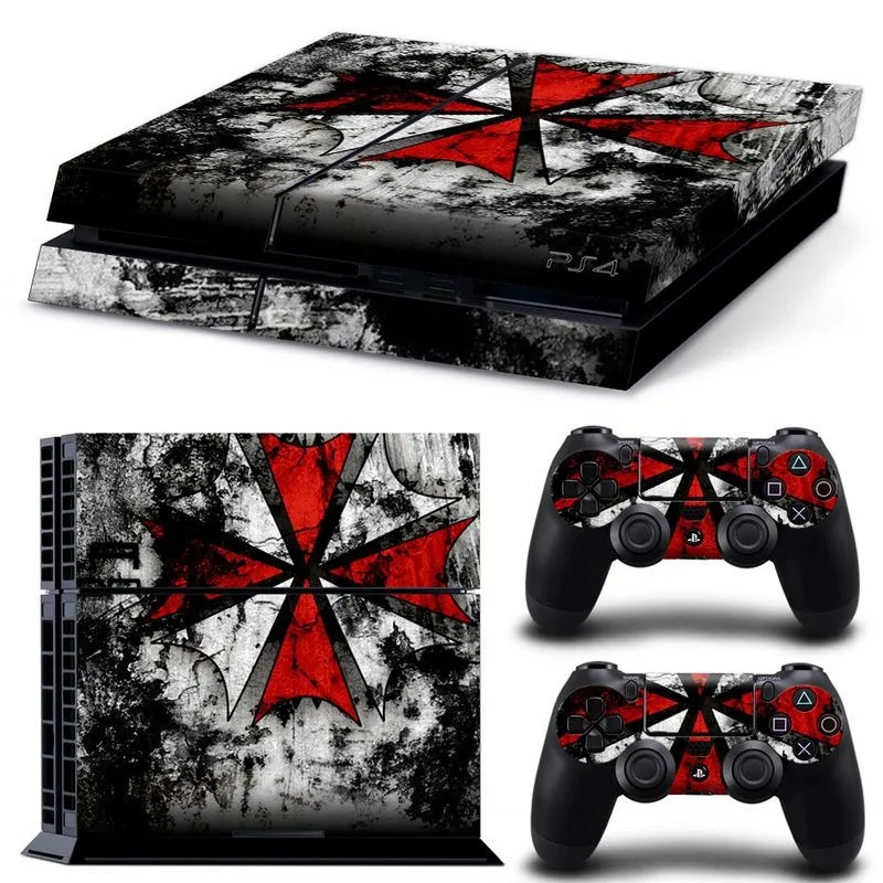 Biohazard наклейка с зонтиком Обложка обертывание протектор кожи для sony Playstation 4 консоли и 2 шт. контроллер кожи наклейка для PS4