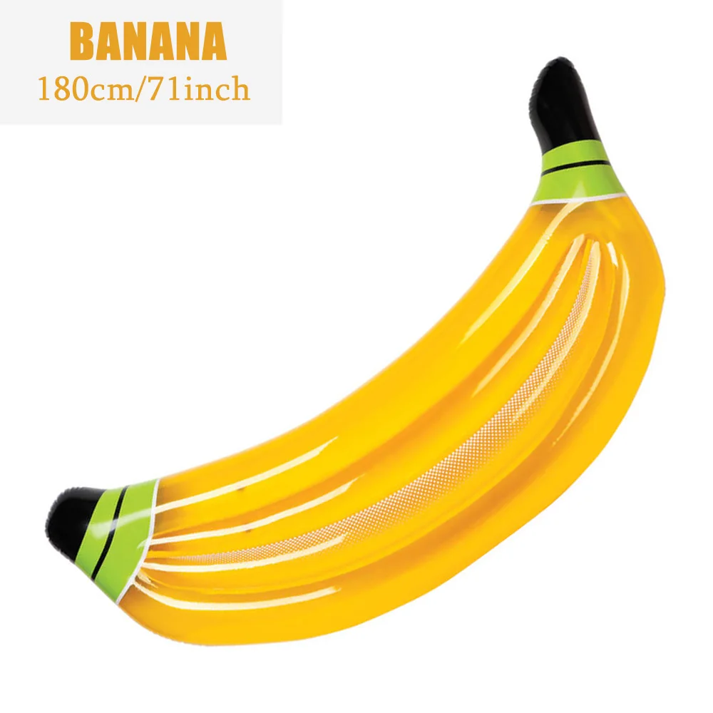 Banana DMAR 185см Надувной Матрас Для Купания Арбуз Ананас Кактус Фламинго Плавательный Круг Для Плавания Надувные Игрушки Бассейна Пляжа Плавающий Плот для Детей Взрослых Как Надувной Единрог Пончик - Цвет: Banana