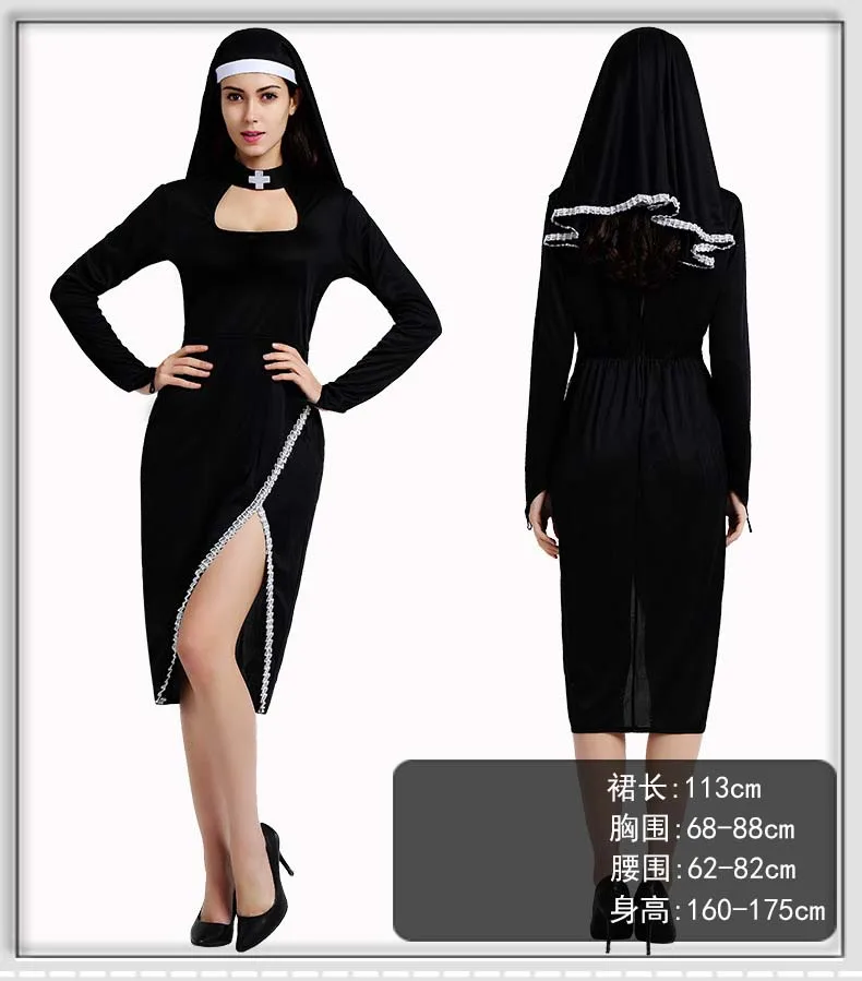 Adults Priest Nun Costume Men Women Missionary Cosplay Costumes Halloween Carnival Party Dress Supplies Purim | Тематическая одежда