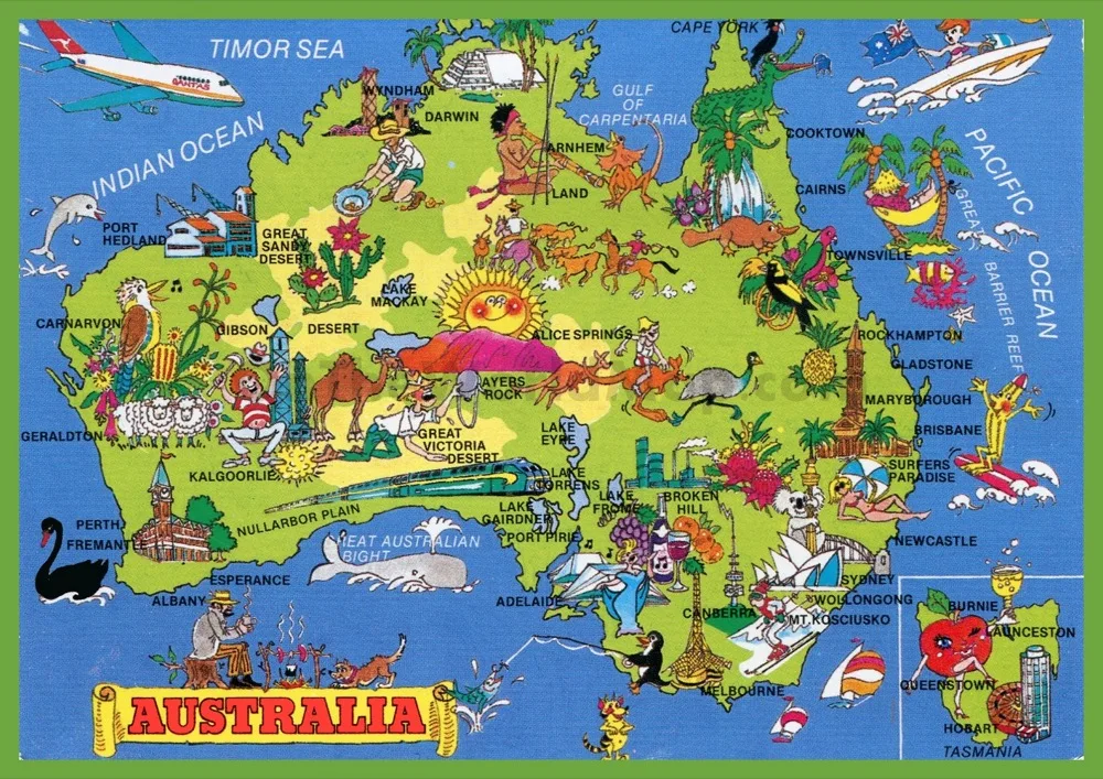 Vintage Creative Map Australia Retro Poster Canvas Painting DIY Wall Paper Posters Home Decor Gift | Дом и сад