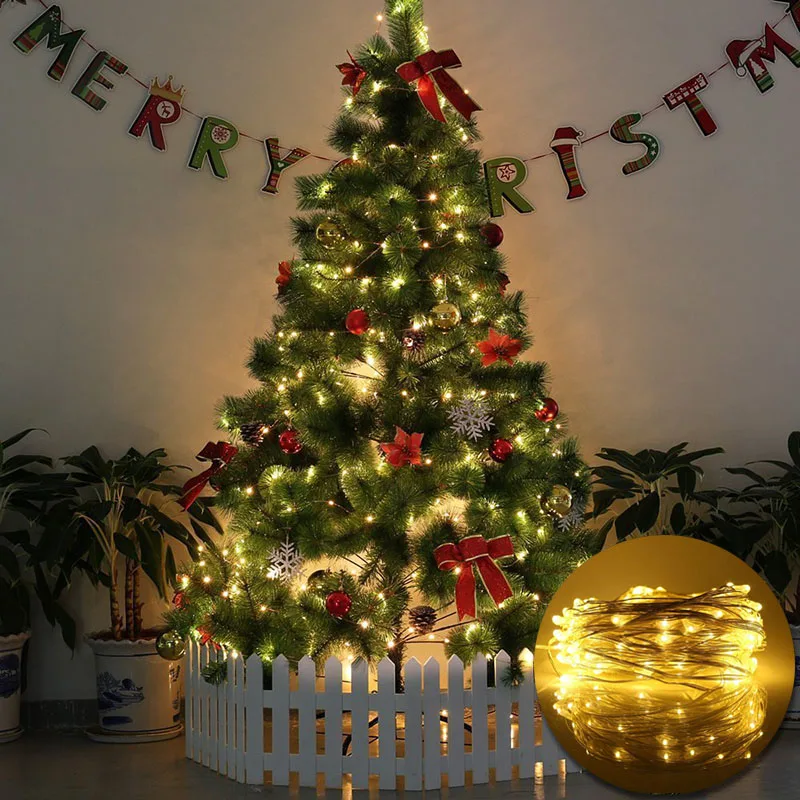 

New Year 2M 5M 10M 20M Silver Copper Wire Fairy Light Garland USB LED String Lights Home Christmas Wedding Party Xmas Decoration