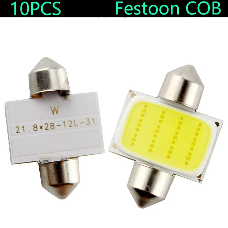 Carsty Festoon COB 31MM / 36MM /39MM/42MM 3W Car LED Bulbs Interior Dome Map Reading Lights White 12V Hot 10Pieces/lot | Автомобили и