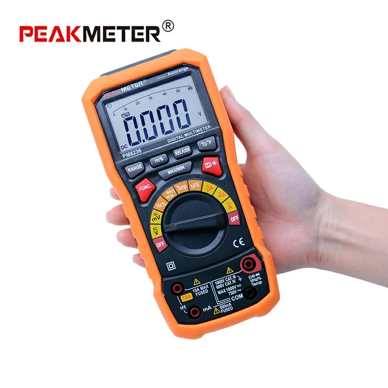 Цифровой мультиметр PEAKMETER PM8236 с автоматическим выбором диапазона и отключением