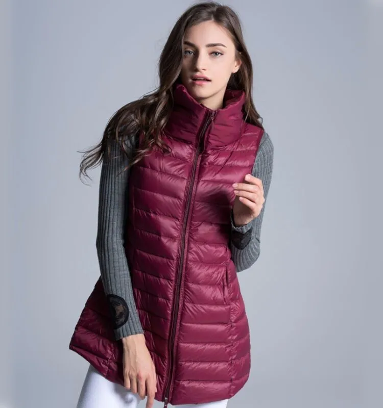 Бренд NewBang, 4XL, 5XL, плюс, женское пуховое пальто, жилеты, Женский Длинный жилет, ультра-светильник, без рукавов, воротник-стойка, куртка
