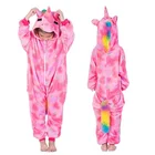 Зимняя фланелевая Милая пижама в виде единорога для девочек, костюм для сна в виде единорога, детские пижамы в виде мультяшных животных, Детская Пижама для мальчиков, одежда для сна