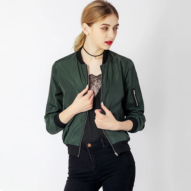 Женская Повседневная куртка бомбер куртки 2021 летняя ветровка Топ с длинным