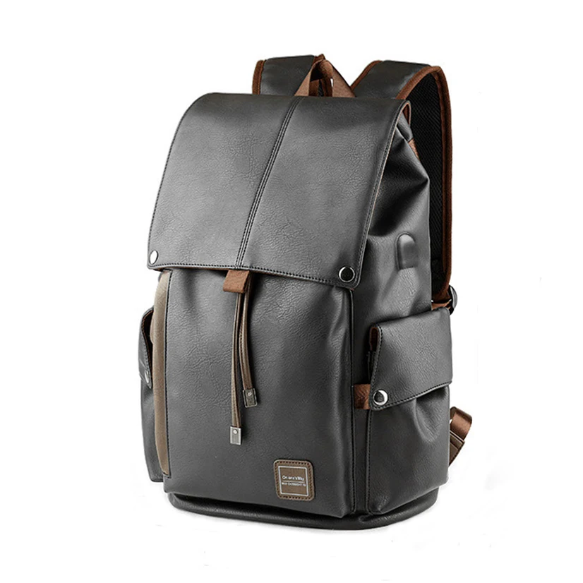Мужской рюкзак из искусственной кожи 17 дюймов для ноутбука мужские рюкзаки