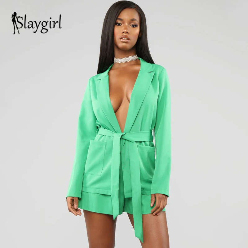 Женский офисный комплект из двух предметов Slaygirl Элегантный женский 2 шт. с поясом
