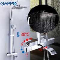 gappo brass bathtub faucet thermostatic rainfall warm cold water showering faucets bathroom safety warm bath shower mixer