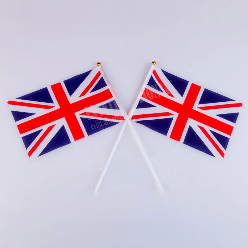 

Britain Hand Flag National Hand Flag 14*21cm Polyester Small Size Flying Banner Custom Hand flag UK the United Kingdom