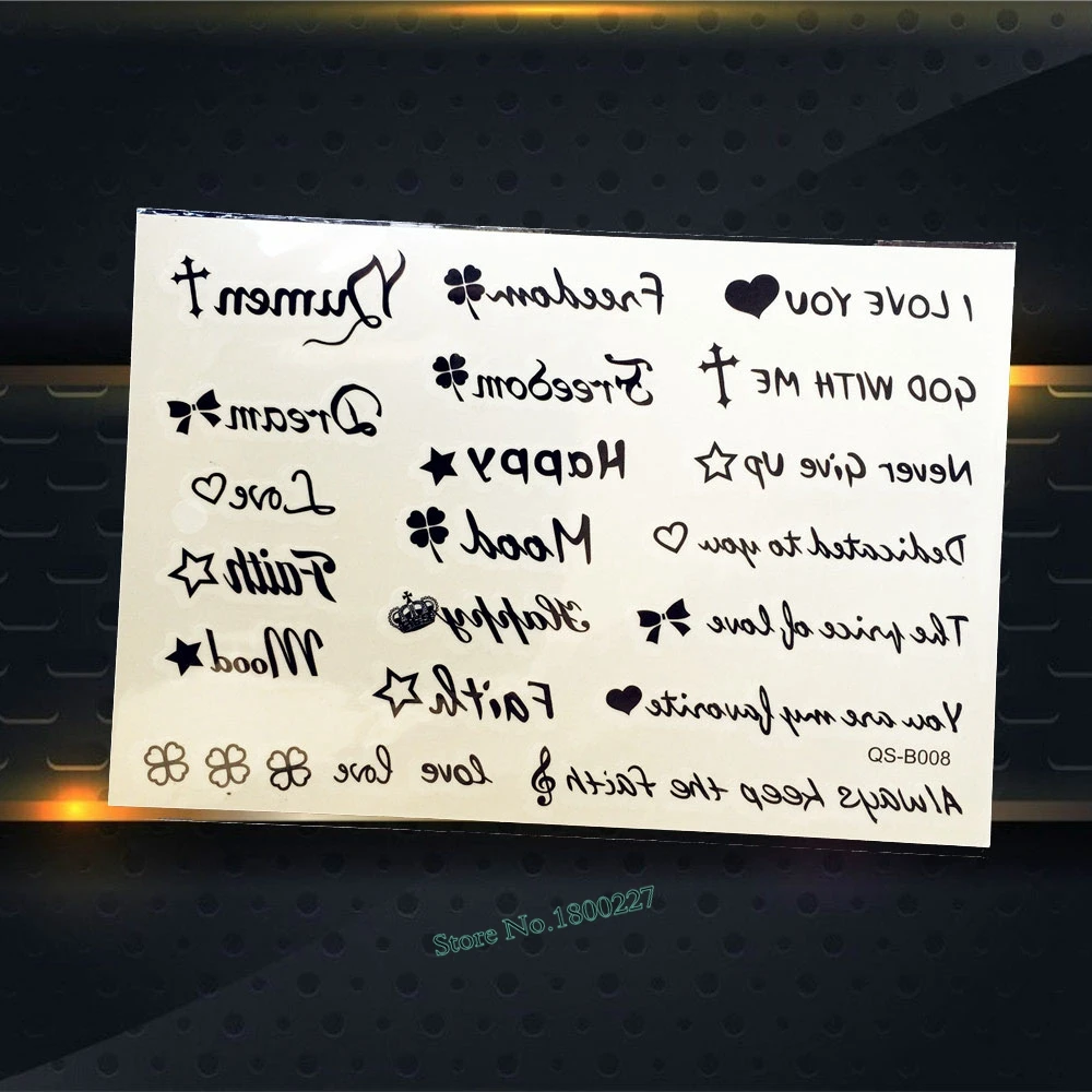 1 шт. популярная черная школьная Временная тату наклейка с рисунком|sticker remover|stickers