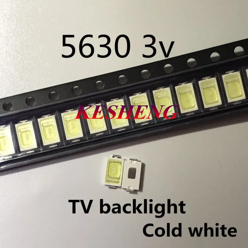 50 шт./5630 3 в 0 5 Вт 5730 led холодный белый LED подсветка ЖК-экран для применение 2D TV |