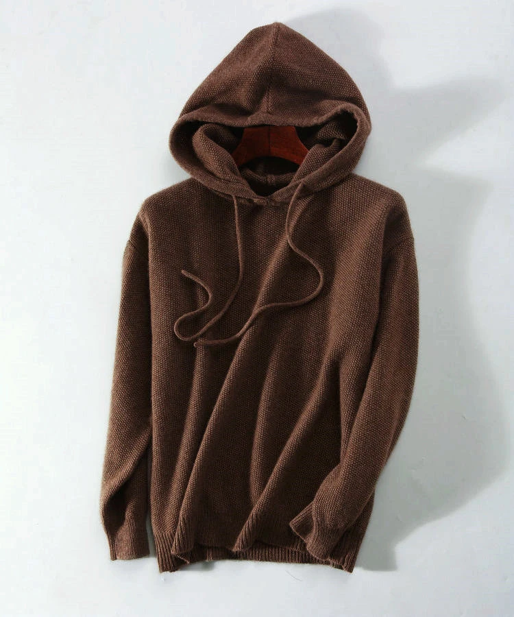 

Кашемировый шерстяной плотный вязаный женский модный осенне-зимний свитер с капюшоном, пуловер H-прямой свободный широкий телефон, 8 цветов