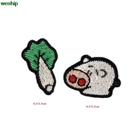diy new high quality 3d hand embroidered badges cabbage pig armband applique for coat trousers bag brooch