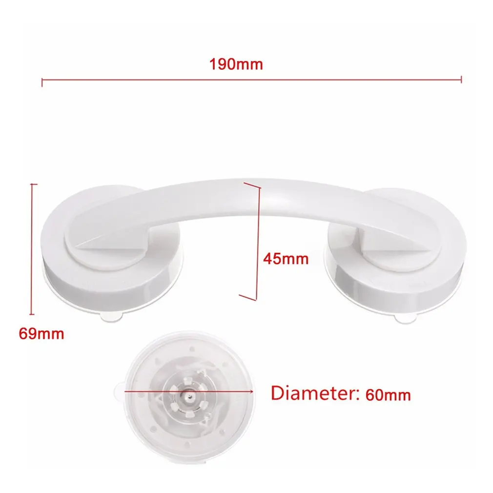 Shower Glass Non-slip Vacuum Suction Handle Double Acting Super-Powered Long Lasted Fixing for Bathroom Kitchen Old Kids | Обустройство