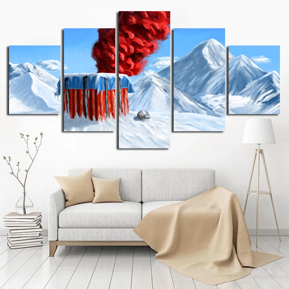

5 Piece Pubg Playerunknowns Battlegrounds Game Poster Artwork Wall Painting on Canvas for Home Decor