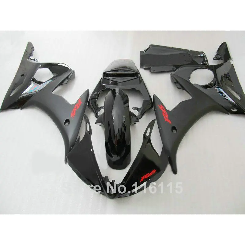 MOTOMARTS ABS Обтекатели набор для YAMAHA R6 2003 2004 2005 полностью черный обтекатель комплект